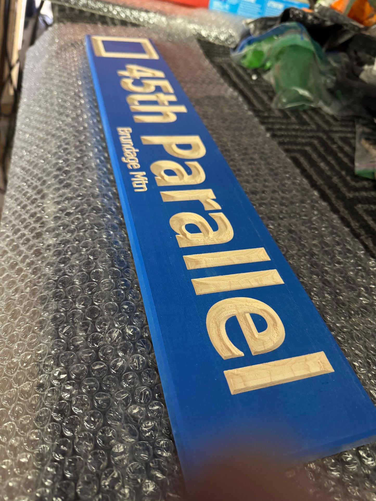 4 x 24 and larger Ski Trail Inspired personalized wood carved sign