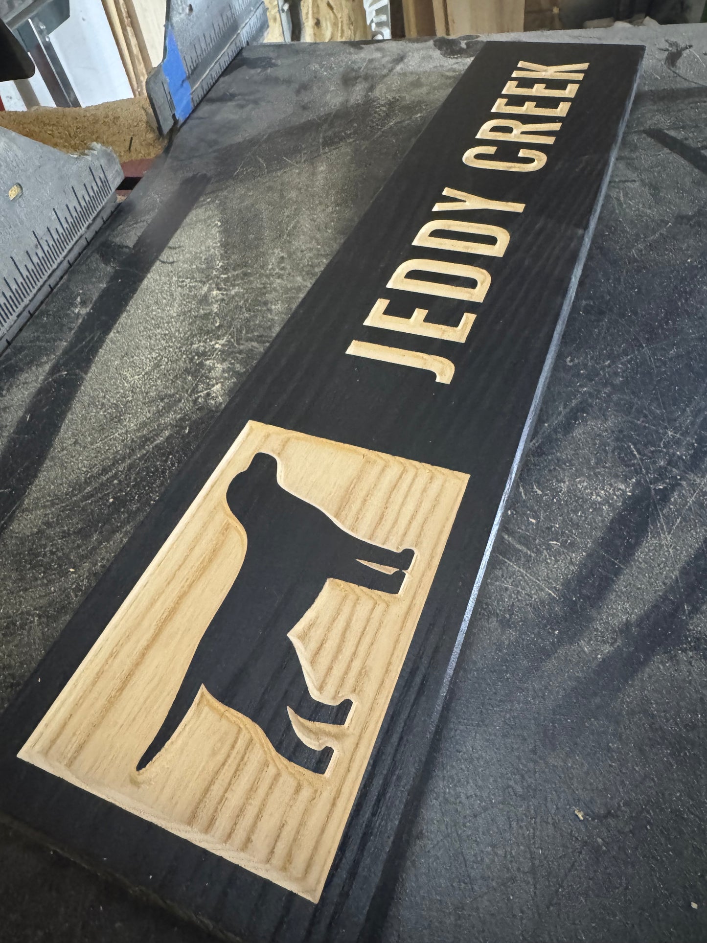 4 x 24 and larger Ski Trail Inspired personalized wood carved sign