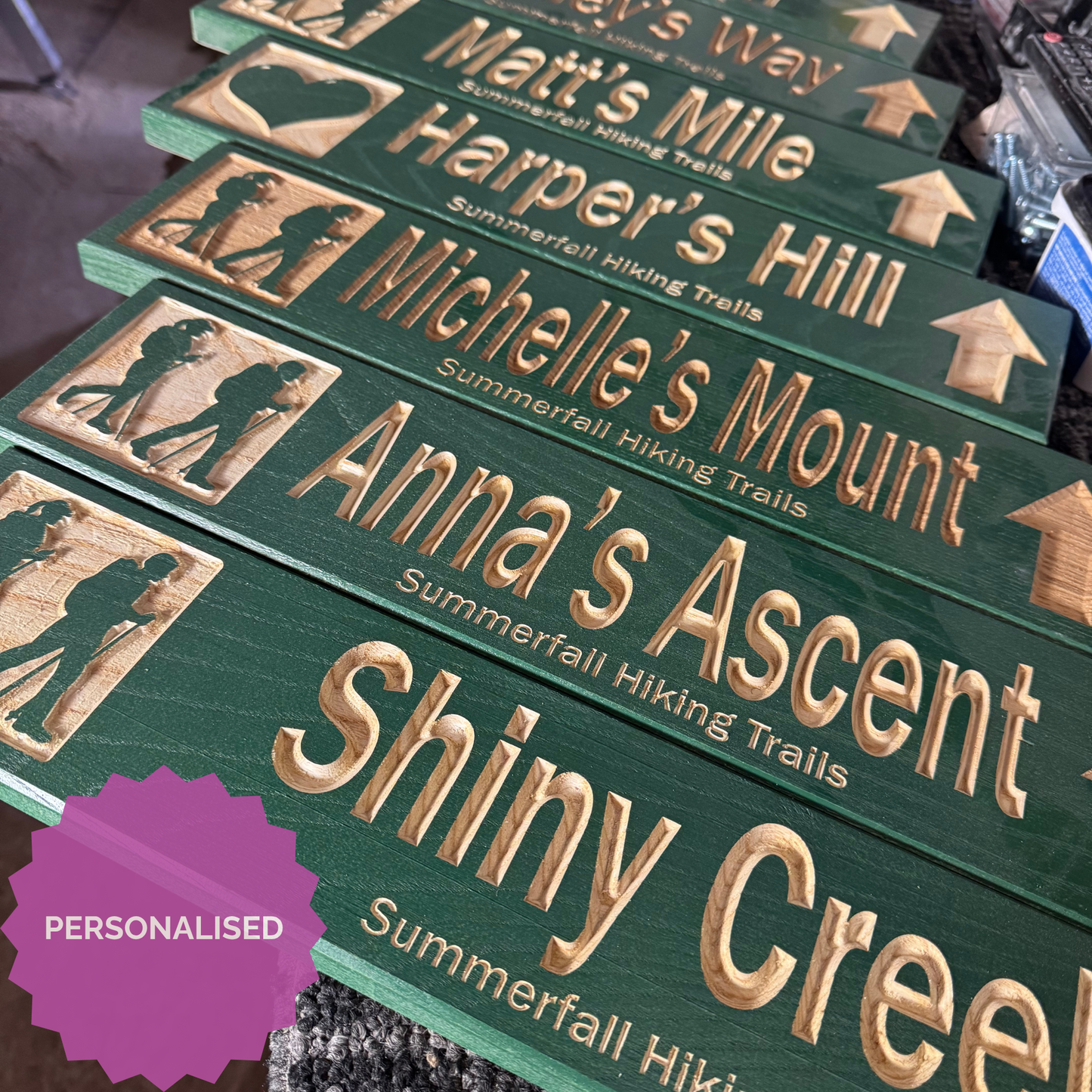3x13 Mini Hiking Trail / Camping Inspired Sign