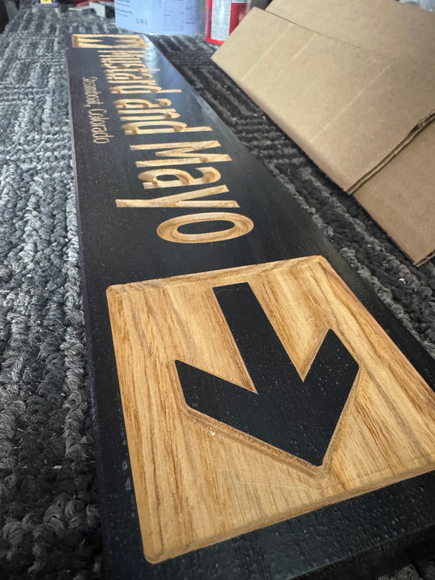 4 x 24 and larger Ski Trail Inspired personalized wood carved sign