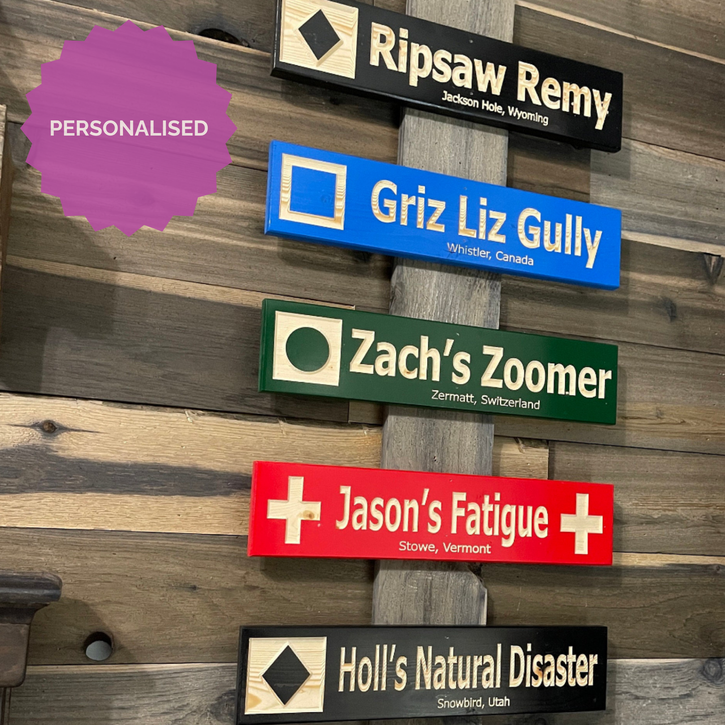 4x18 Medium Ski Trail Inspired Sign