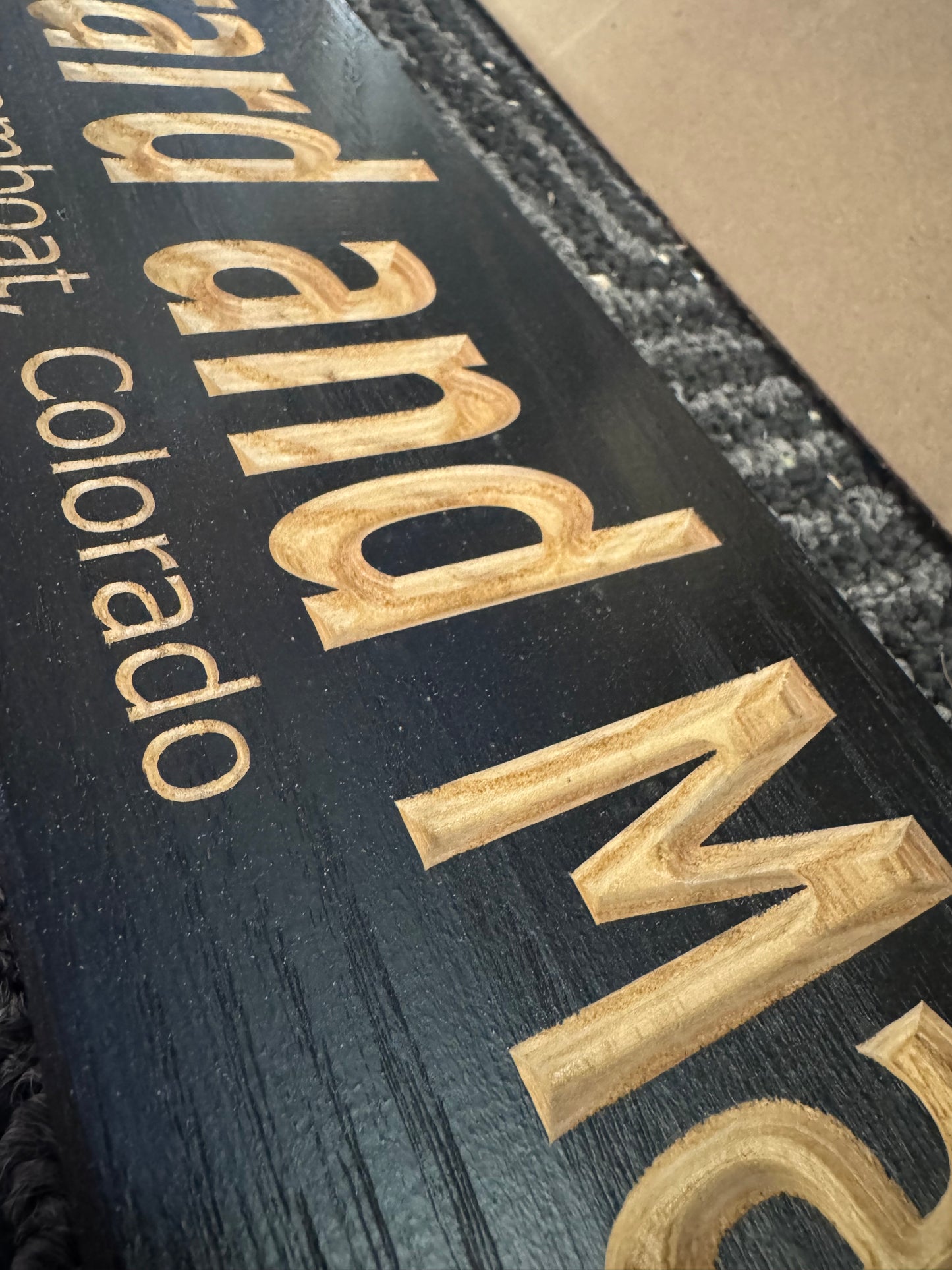 4 x 24 and larger Ski Trail Inspired personalized wood carved sign
