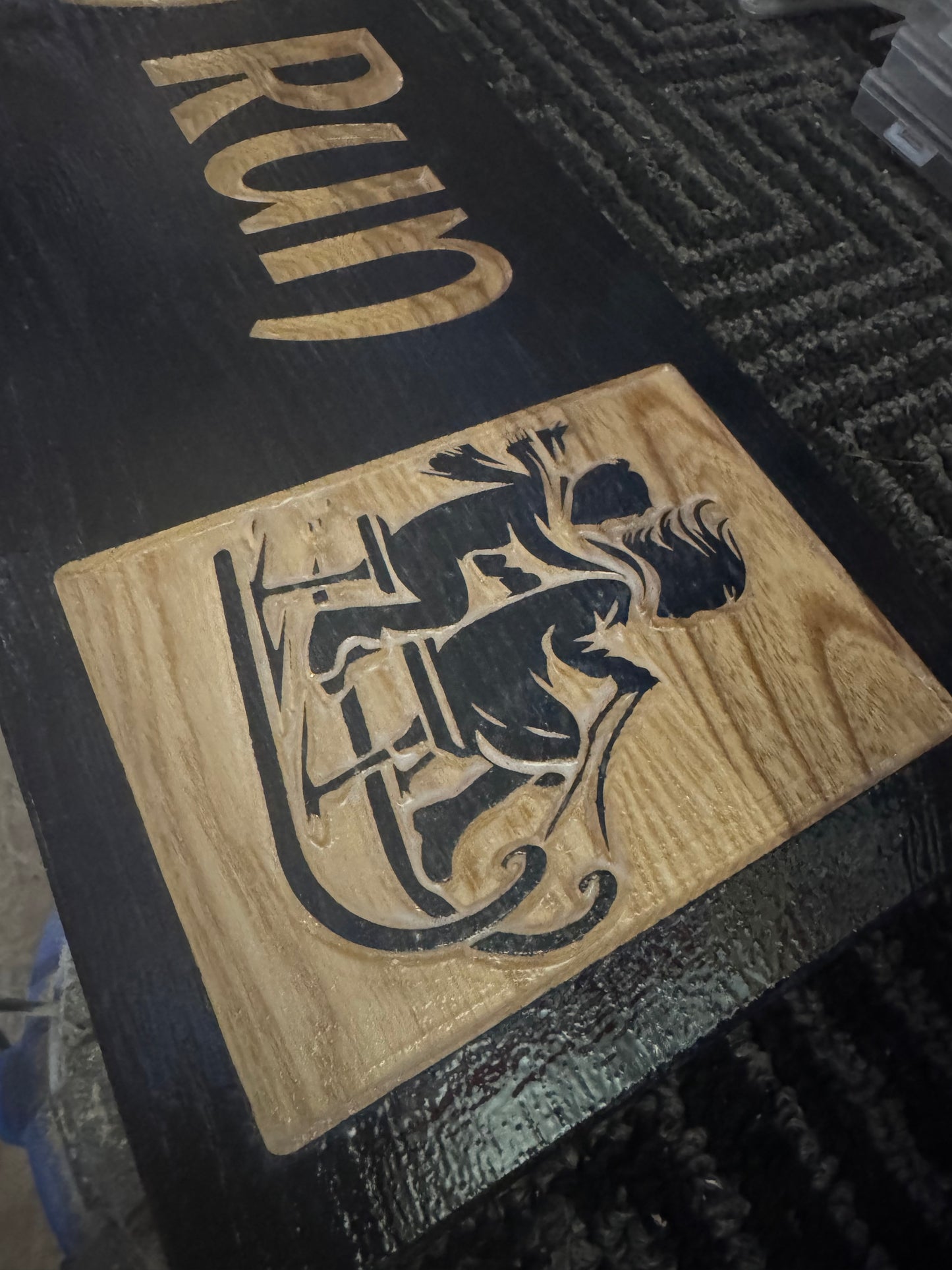 4 x 24 and larger Ski Trail Inspired personalized wood carved sign