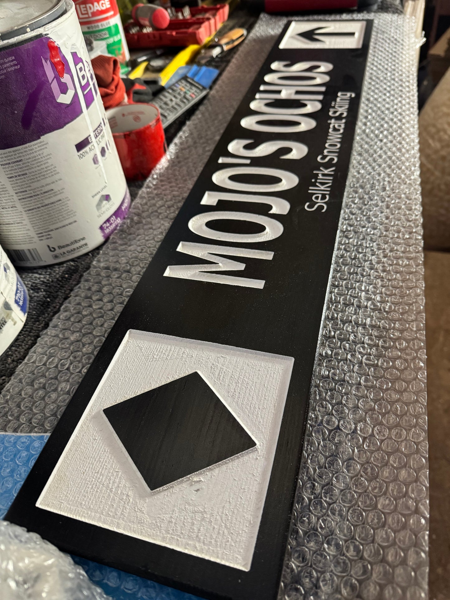 4 x 24 and larger Ski Trail Inspired personalized wood carved sign