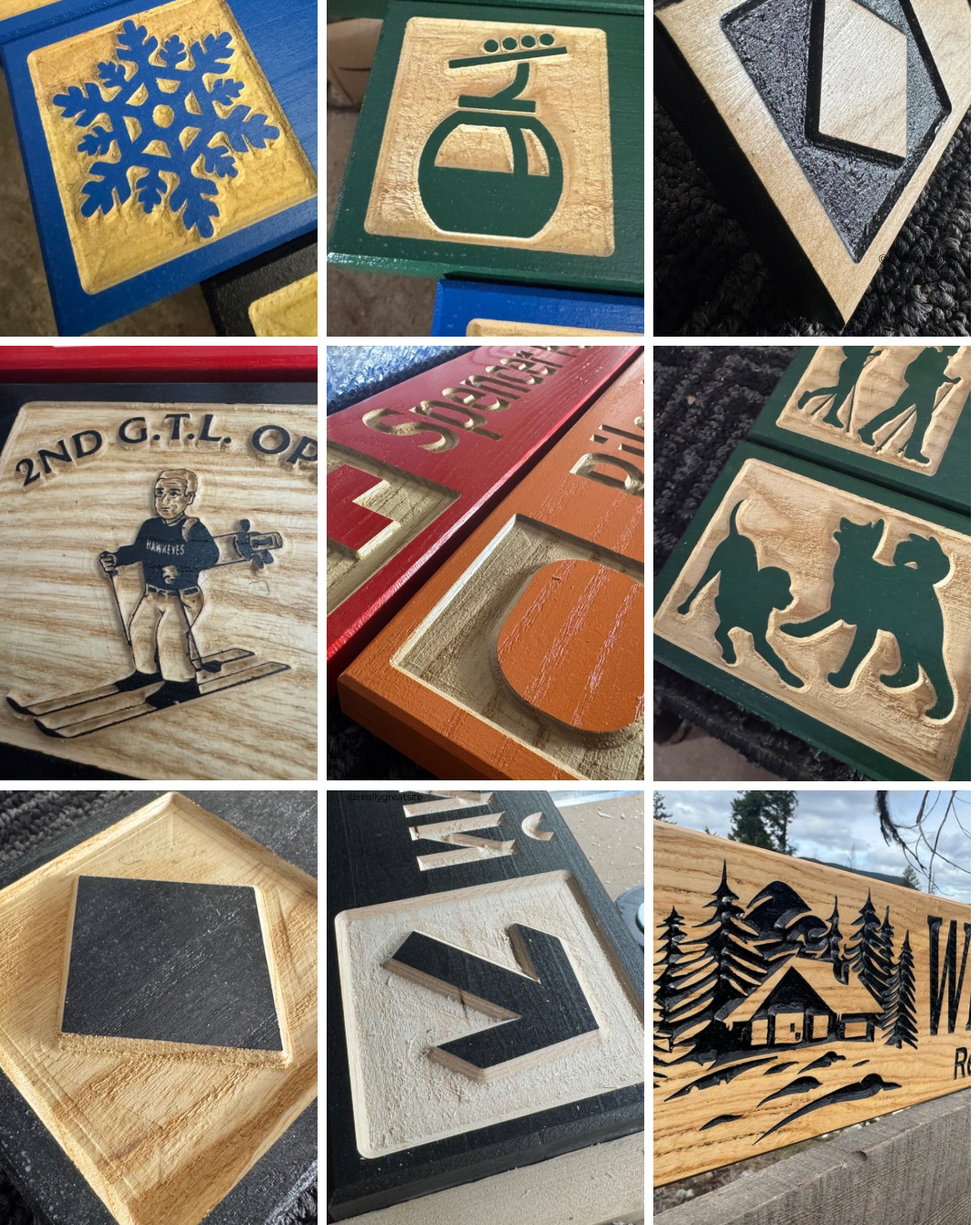 4 x 24 and larger Ski Trail Inspired personalized wood carved sign