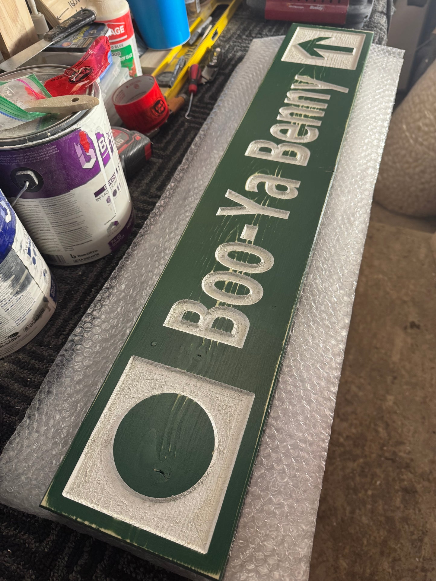 4 x 24 and larger Ski Trail Inspired personalized wood carved sign