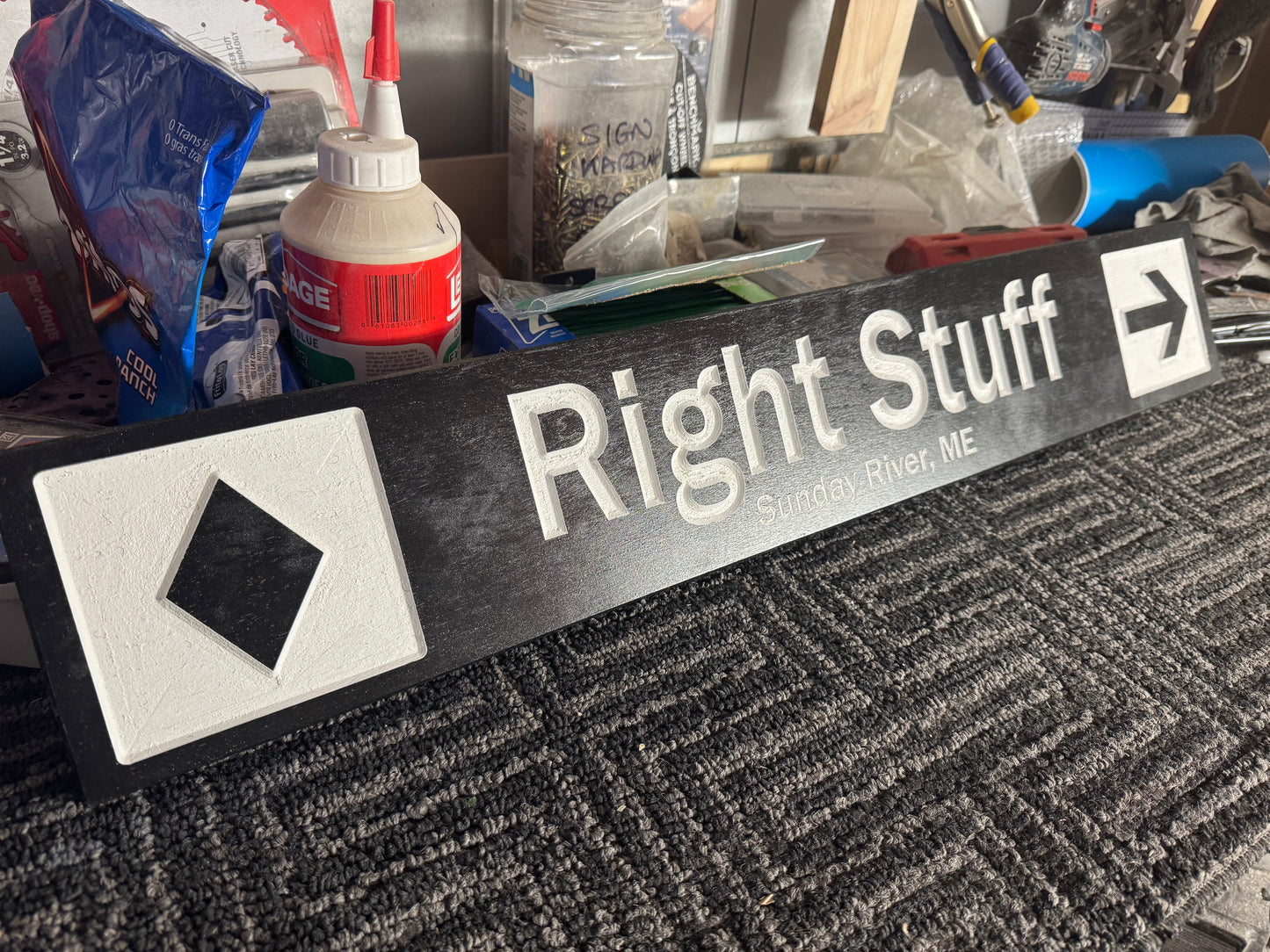 4 x 24 and larger Ski Trail Inspired personalized wood carved sign