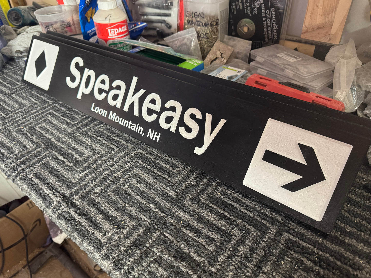 4 x 24 and larger Ski Trail Inspired personalized wood carved sign