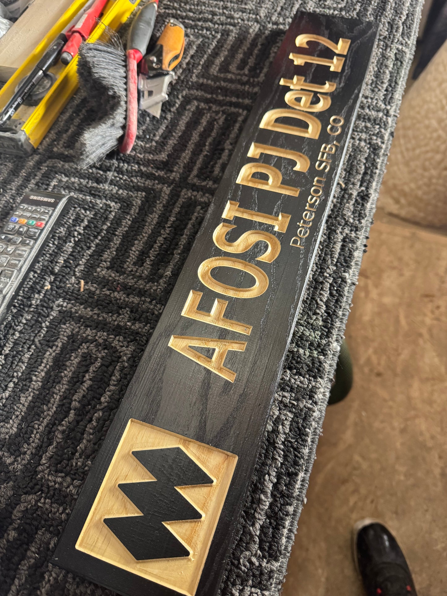 4 x 24 and larger Ski Trail Inspired personalized wood carved sign