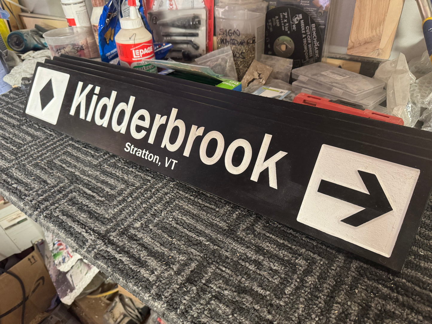 4 x 24 and larger Ski Trail Inspired personalized wood carved sign