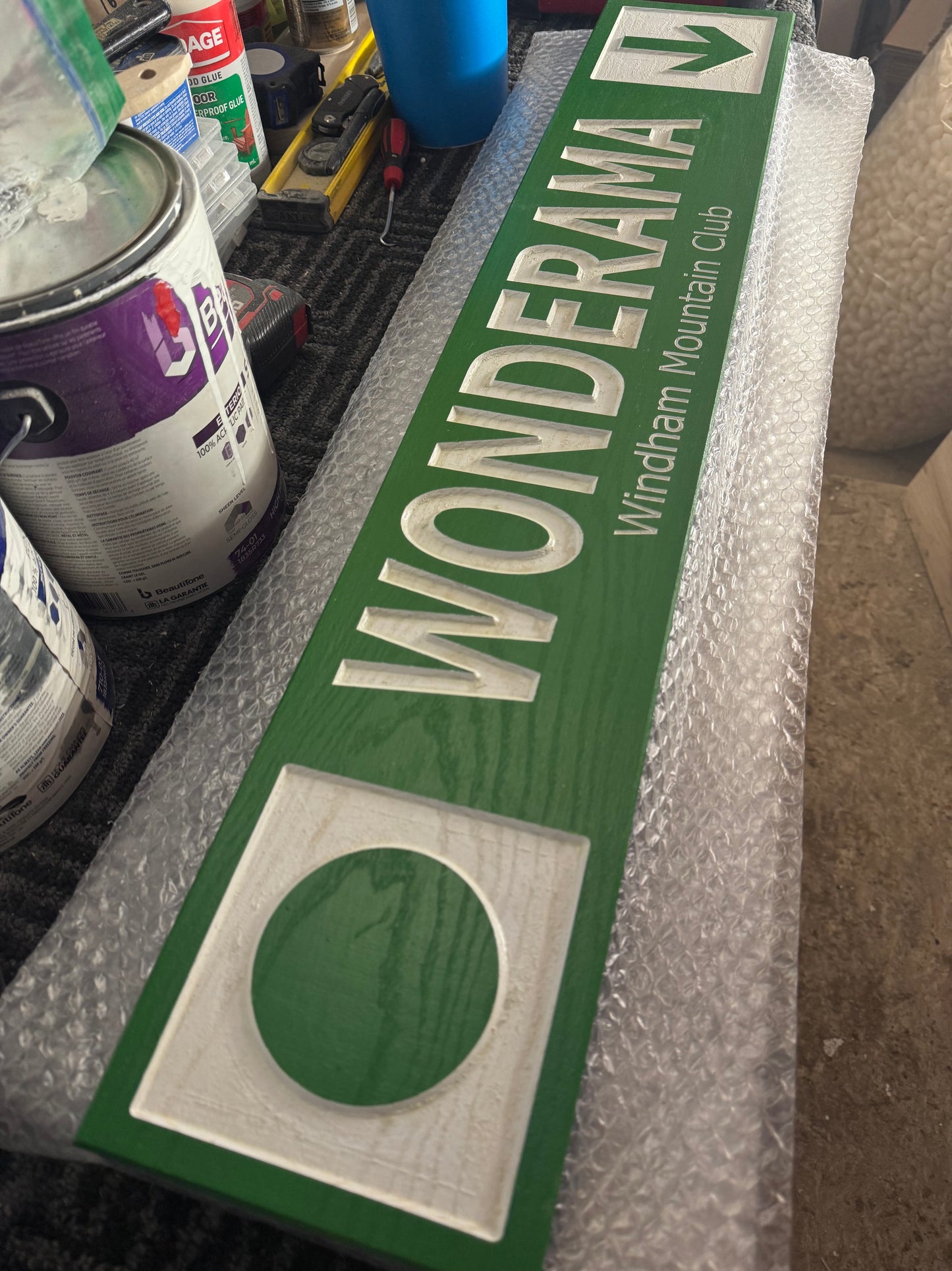 4 x 24 and larger Ski Trail Inspired personalized wood carved sign