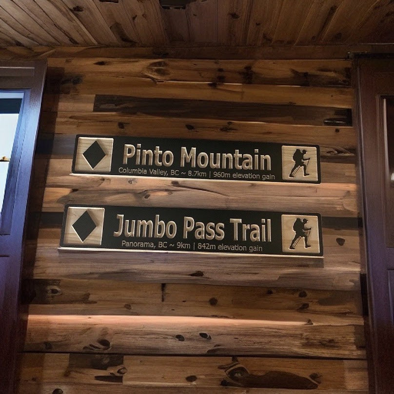 4x 24 and larger Hiking Trail Inspired personalized wood carved sign