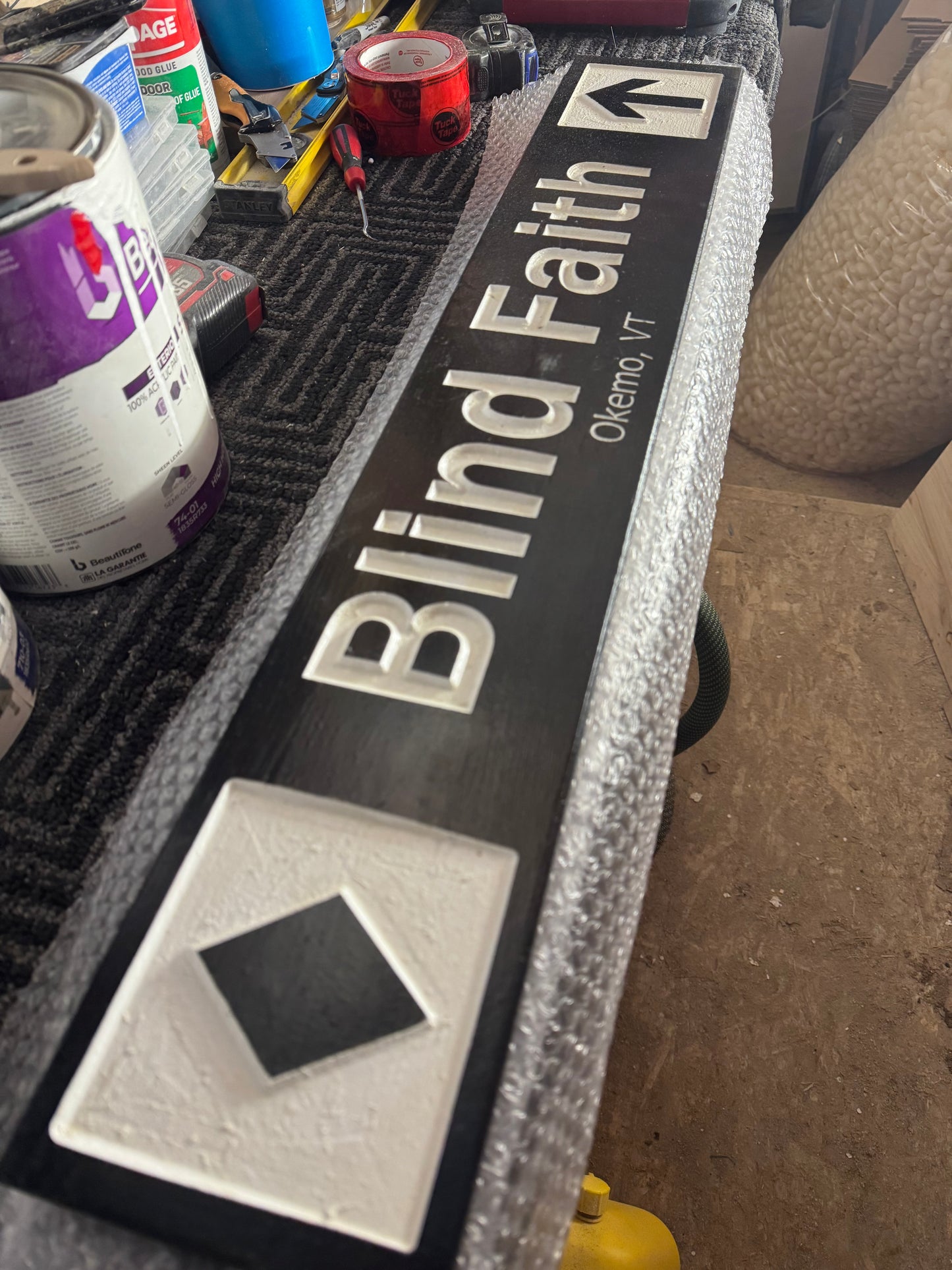 4 x 24 and larger Ski Trail Inspired personalized wood carved sign