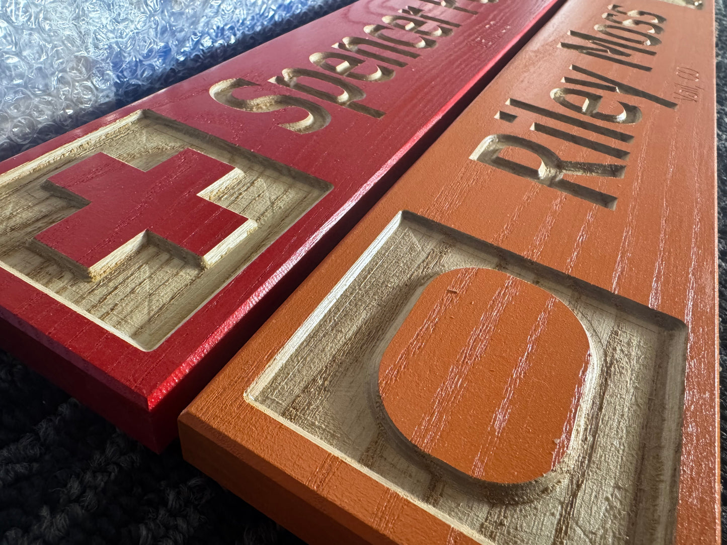 4 x 24 and larger Ski Trail Inspired personalized wood carved sign