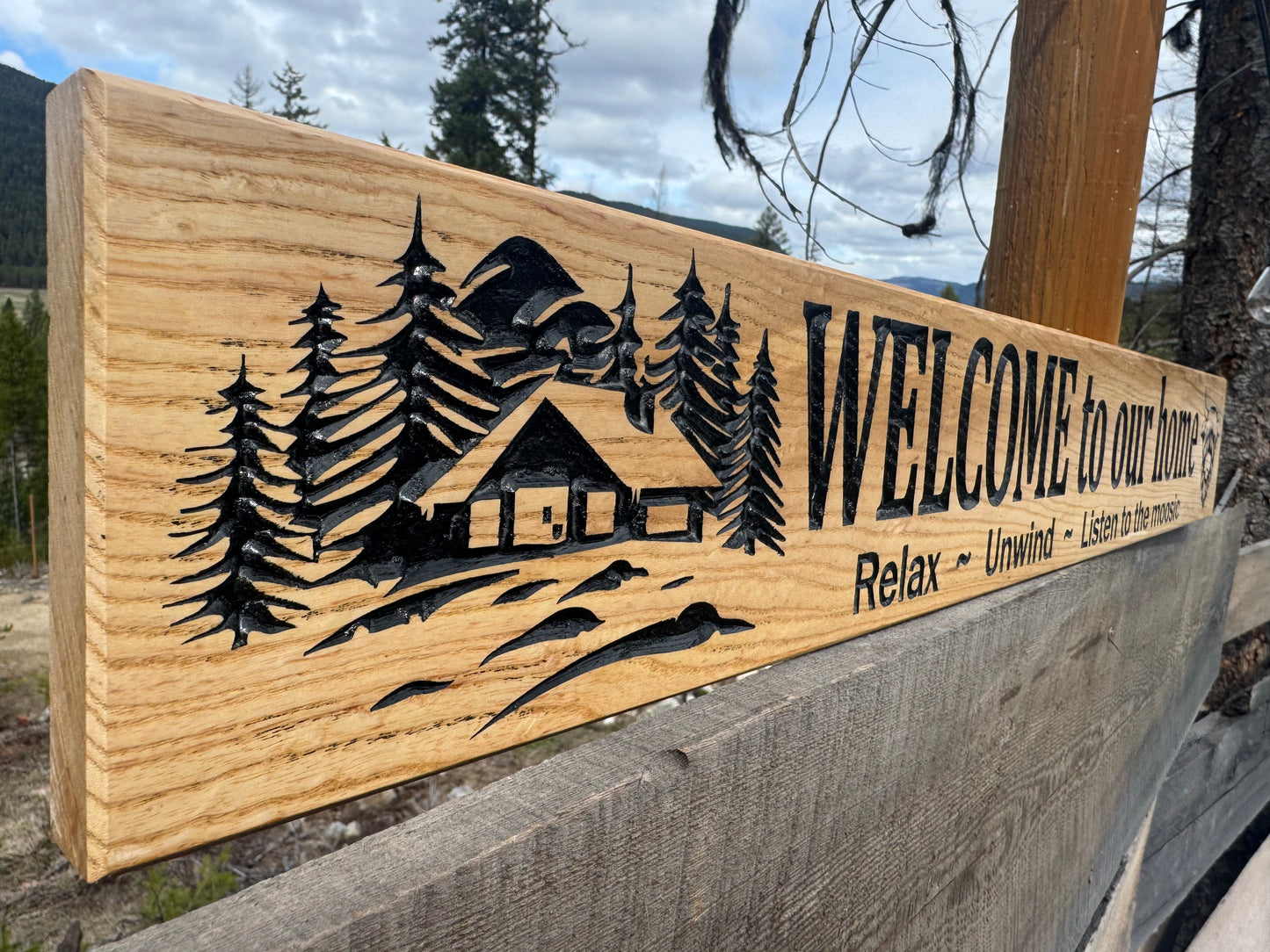 Personalised Home Welcome Sign Wood Wedding Gift Wooden Farmhouse Decor Wall Family Name Sign Home Sign Custom Carved Farm Sign