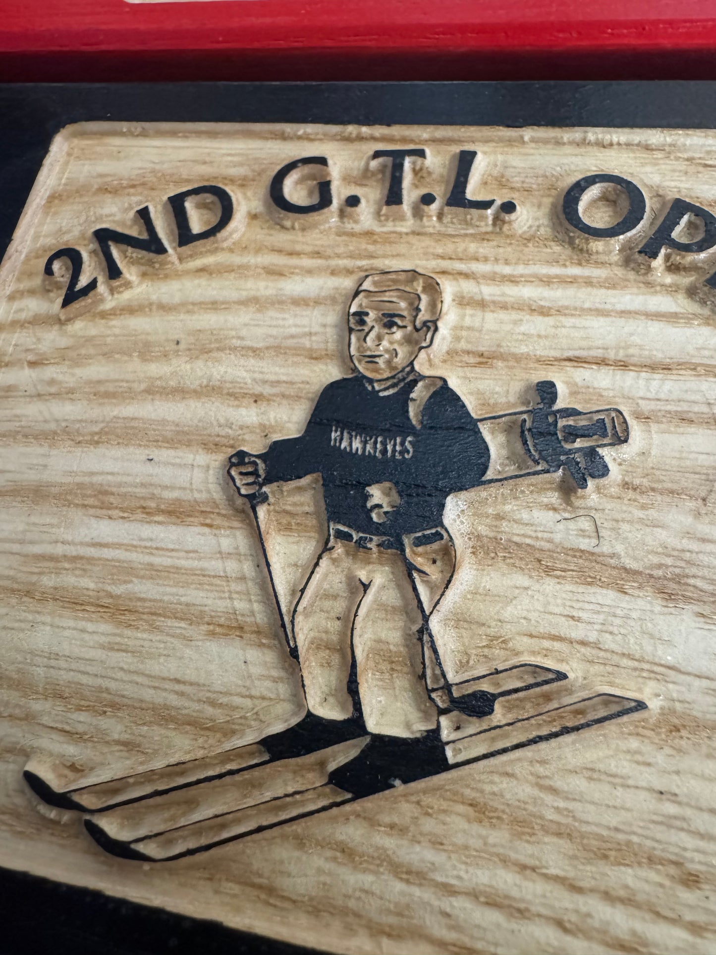 4 x 24 and larger Ski Trail Inspired personalized wood carved sign