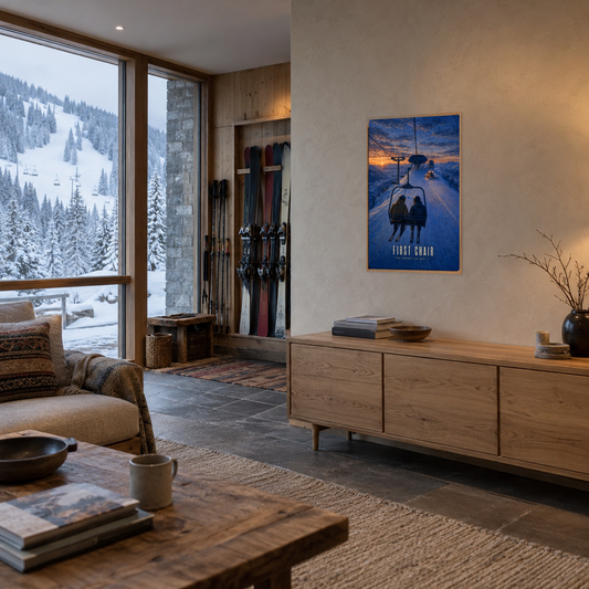 First Chair — The Perfect Ski Day · I | Advent Limited Edition | Framed Art Print