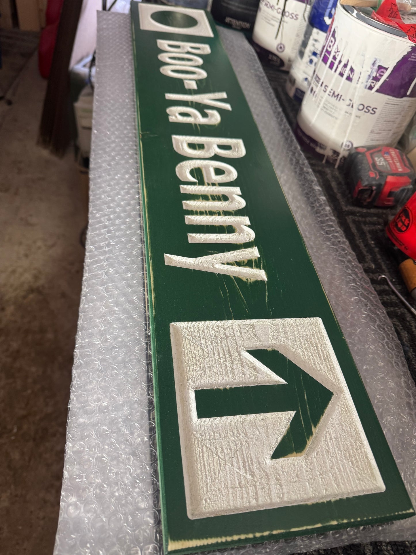 4 x 24 and larger Ski Trail Inspired personalized wood carved sign
