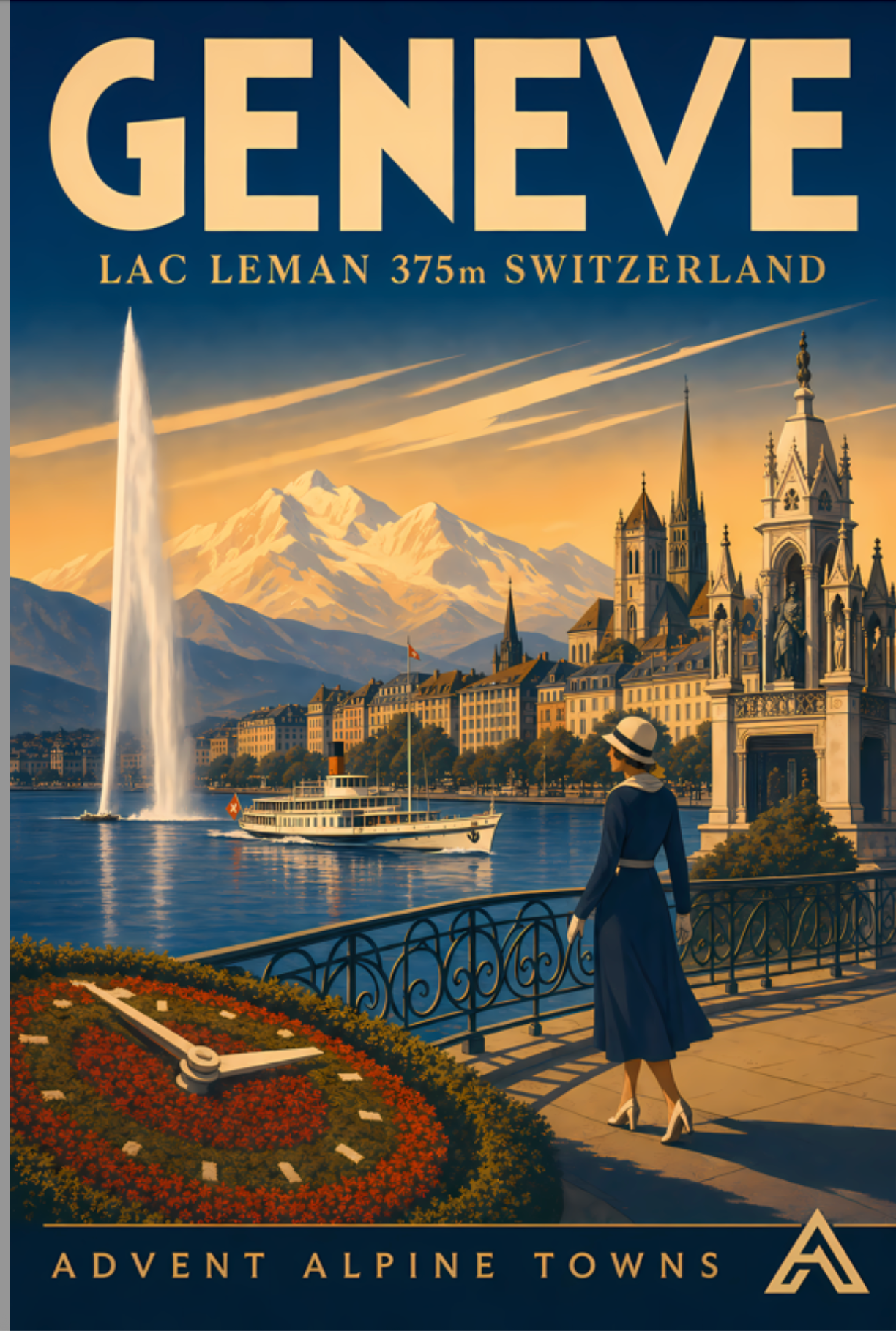 Genève — Advent Alpine Towns | Framed Art Print