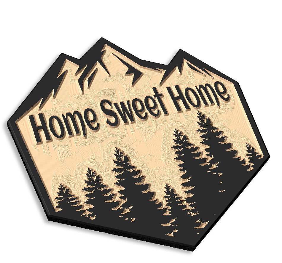 Rustic Retreat: Mountain & Forest Inspired Wood Carved 'Home Sweet Home' Sign