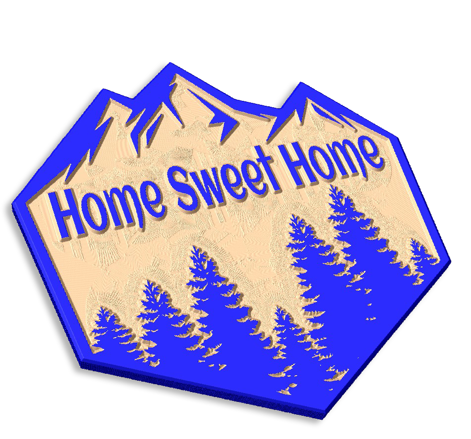 Rustic Retreat: Mountain & Forest Inspired Wood Carved 'Home Sweet Home' Sign