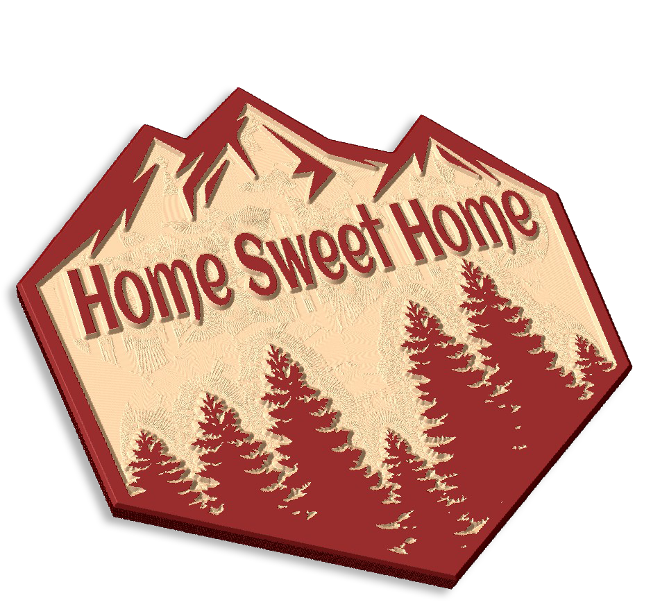 Rustic Retreat: Mountain & Forest Inspired Wood Carved 'Home Sweet Home' Sign