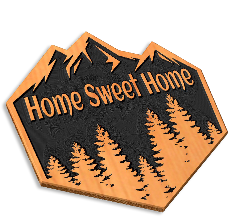 Rustic Retreat: Mountain & Forest Inspired Wood Carved 'Home Sweet Home' Sign