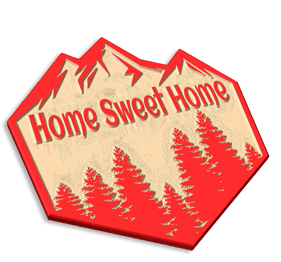 Rustic Retreat: Mountain & Forest Inspired Wood Carved 'Home Sweet Home' Sign