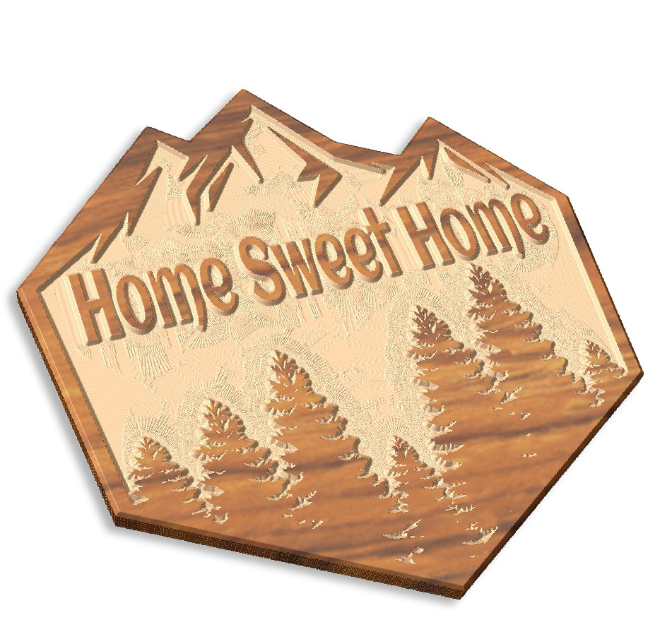 Rustic Retreat: Mountain & Forest Inspired Wood Carved 'Home Sweet Home' Sign