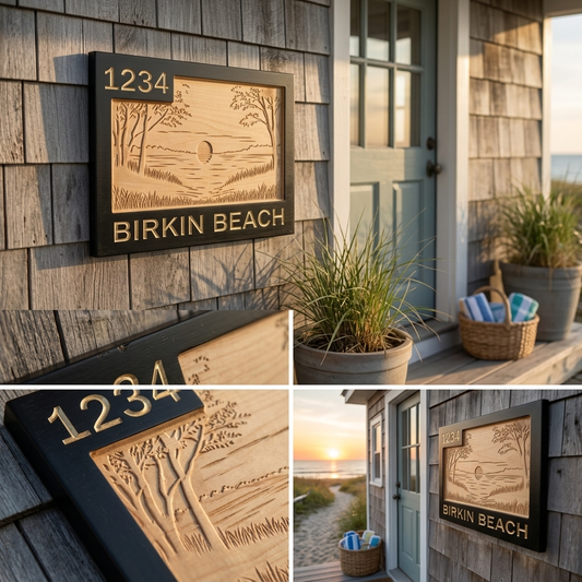 Lake Living Personalised Sign | CNC-Carved Canadian Timber