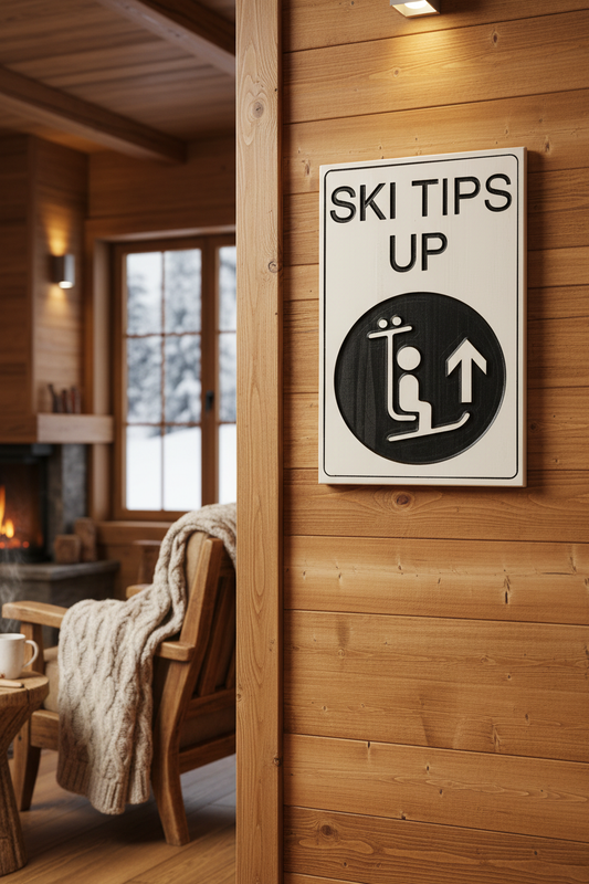 Ski Tips Up - Chalet Wall