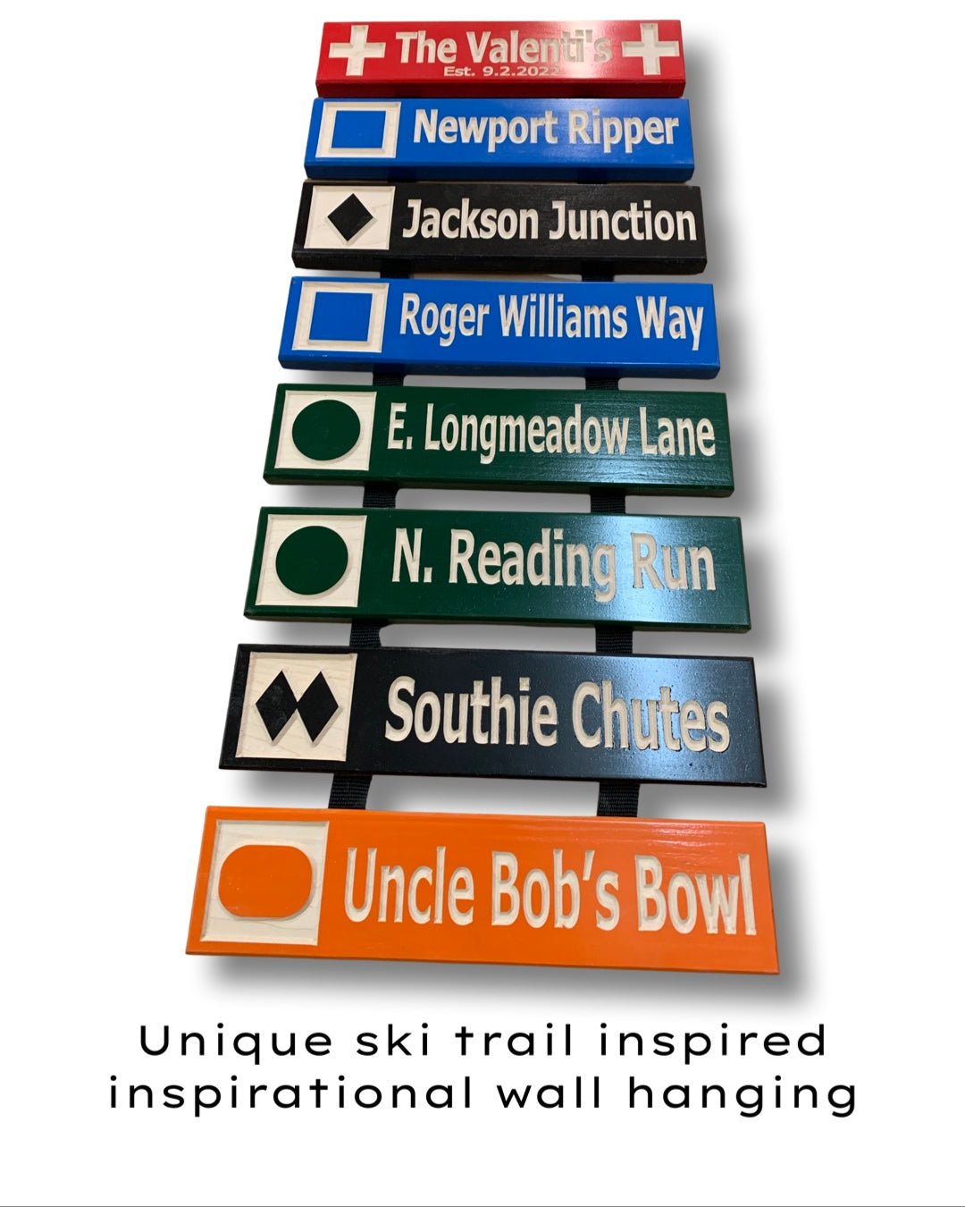 3”x13” Mini Ski Trail Inspired Sign - Advent Wood Products