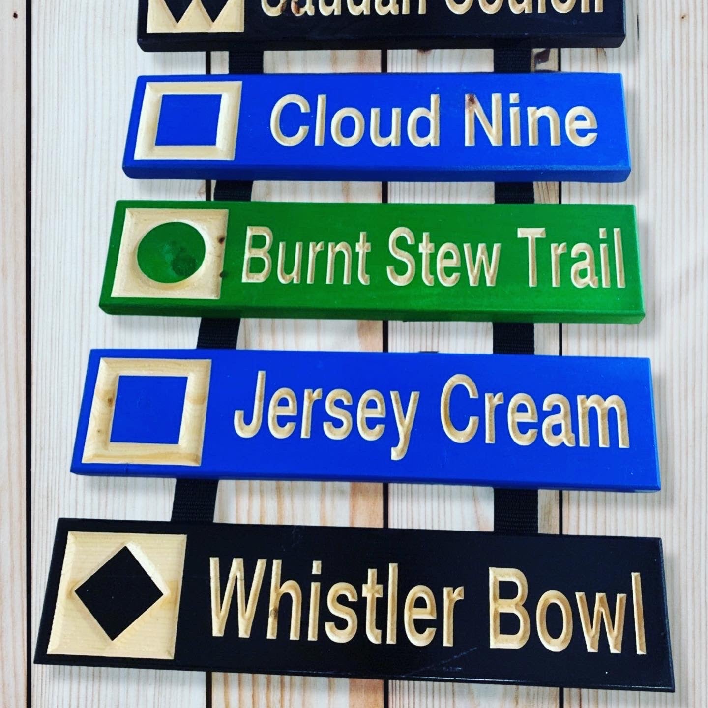 3”x13” Mini Ski Trail Inspired Sign - Advent Wood Products