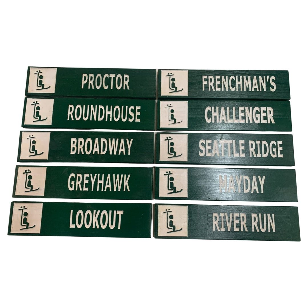 3”x13” Mini Ski Trail Inspired Sign - Advent Wood Products