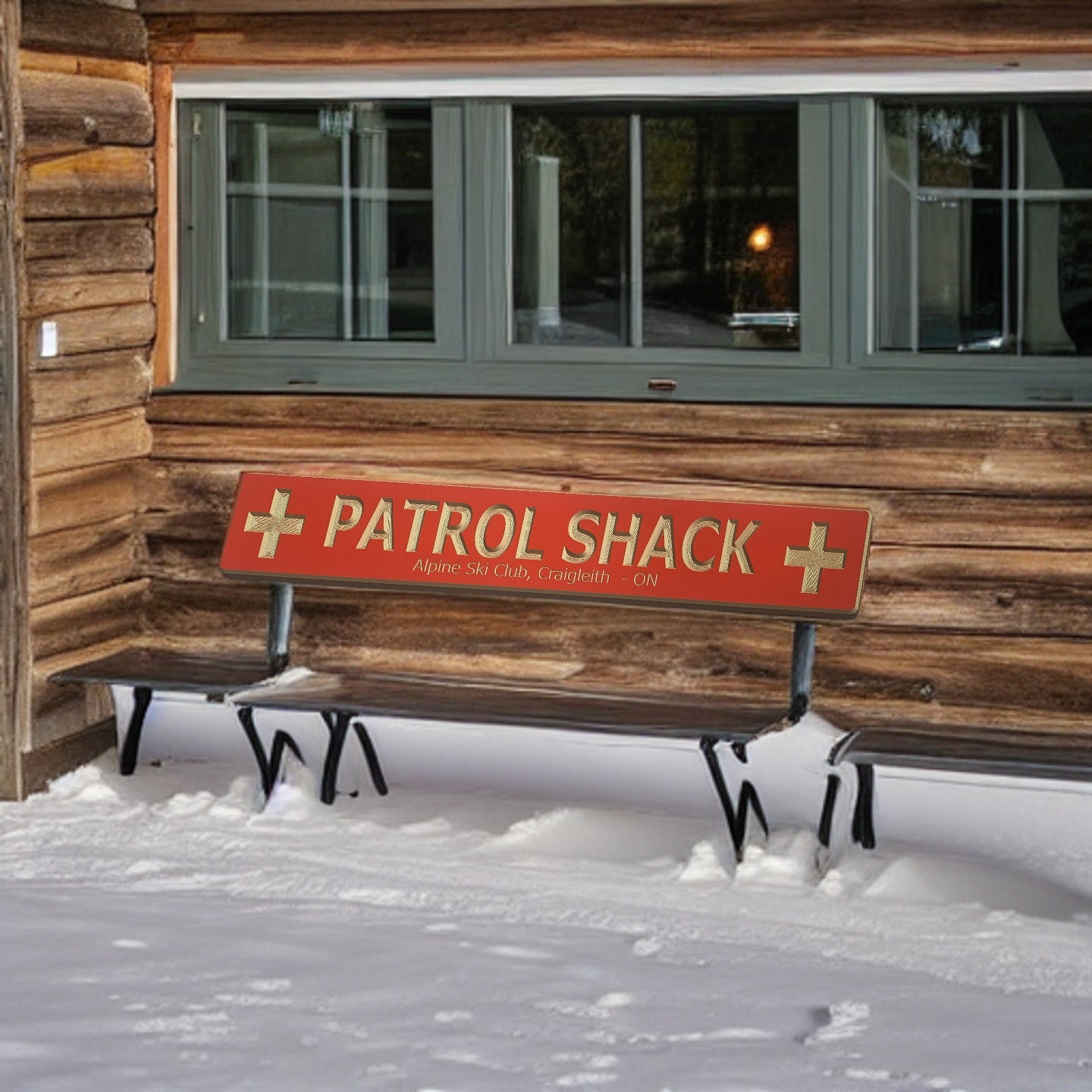 4" x 24" and larger CONTEMPORARY Ski Trail Inspired personalized wood carved sign - Advent Wood Products