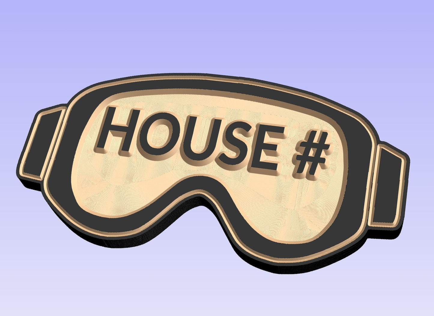 Ski Goggle Shaped name or house number Sign - Advent Wood Products