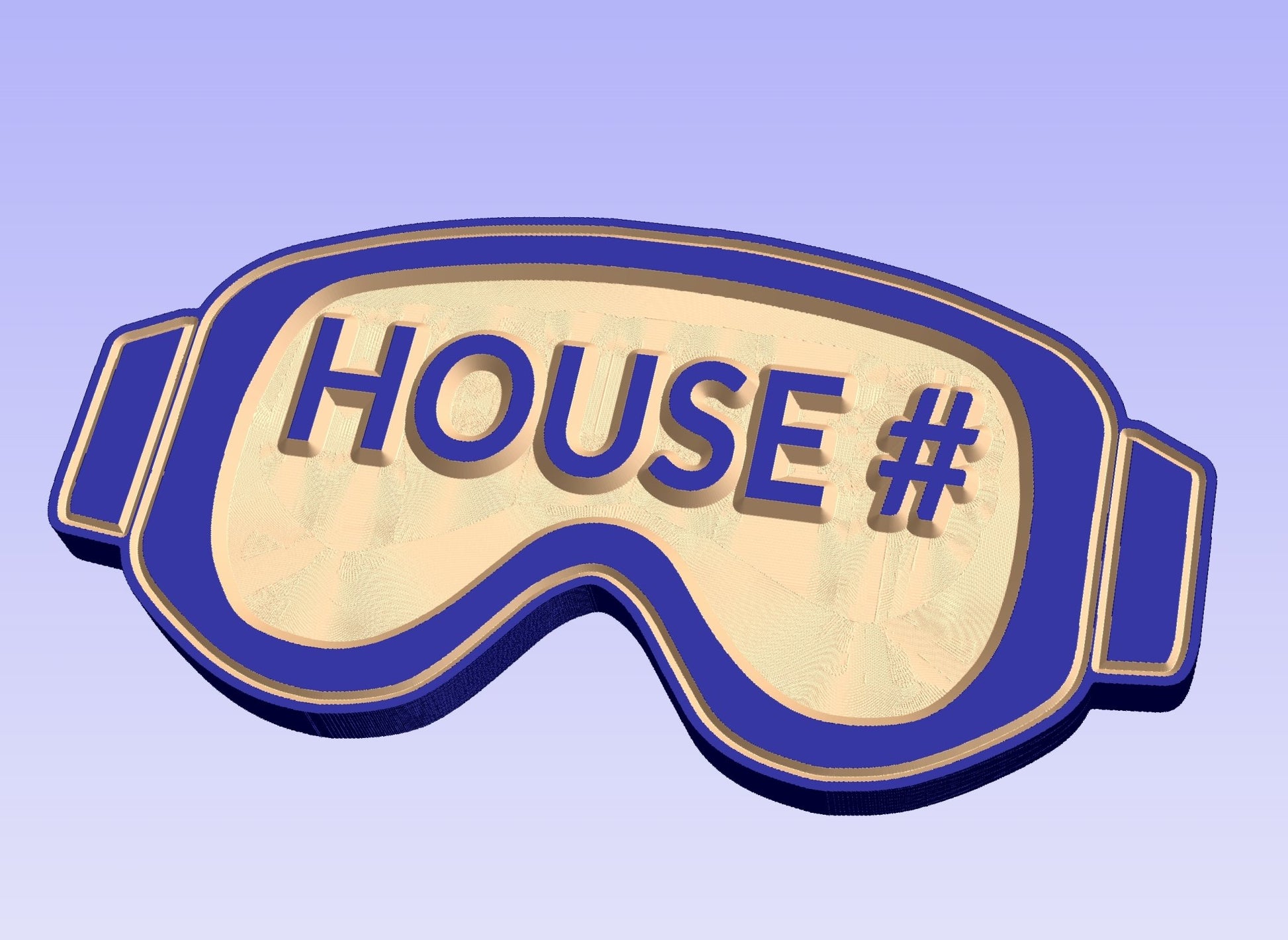 Ski Goggle Shaped name or house number Sign - Advent Wood Products