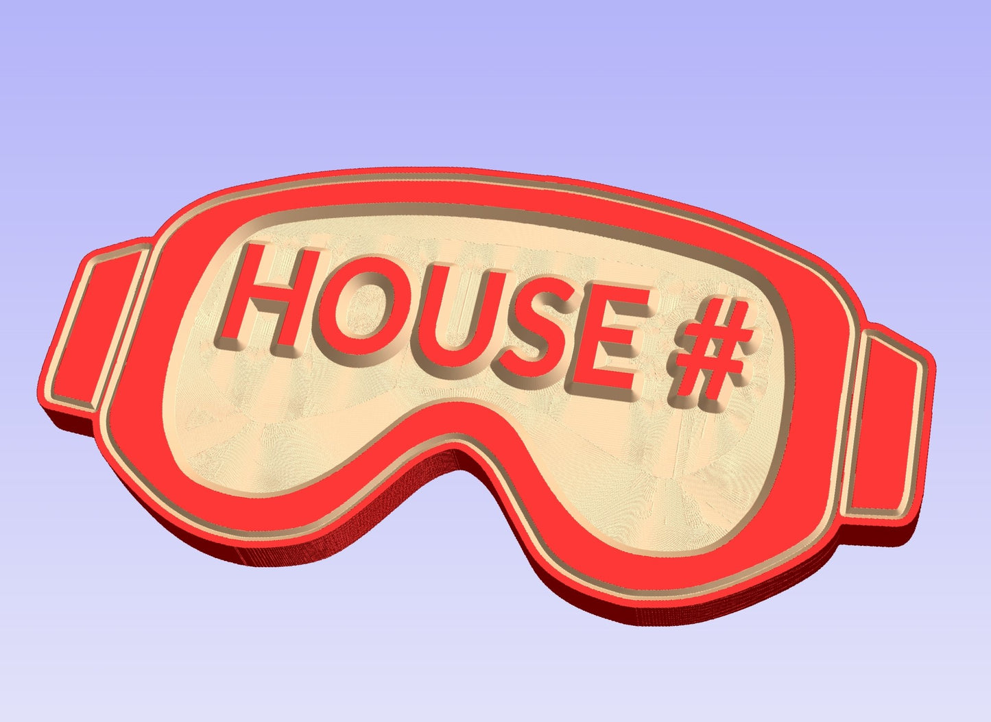 Ski Goggle Shaped name or house number Sign - Advent Wood Products