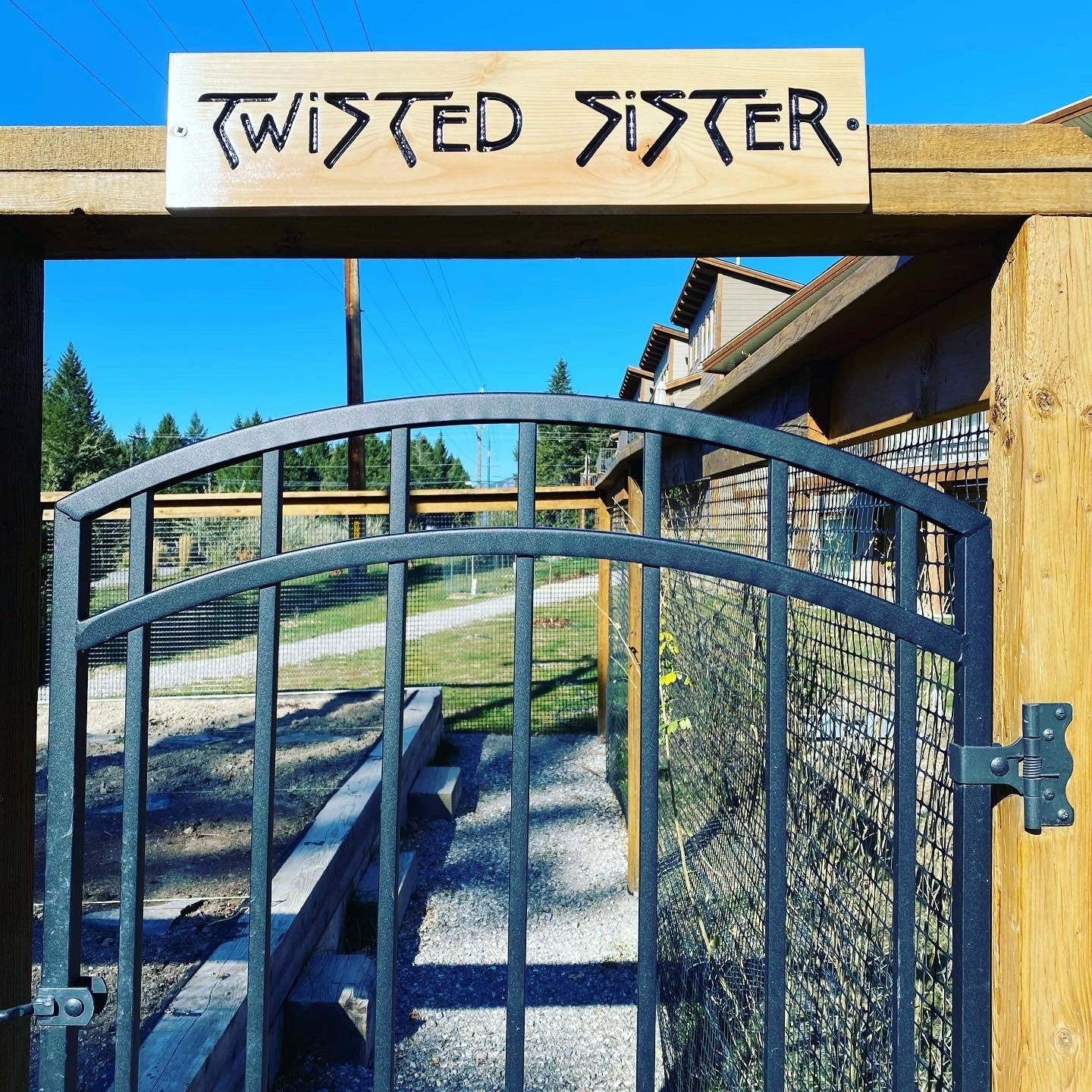 Custom wood house name or similar sign on fir with painted carved graphics - Advent Wood Products