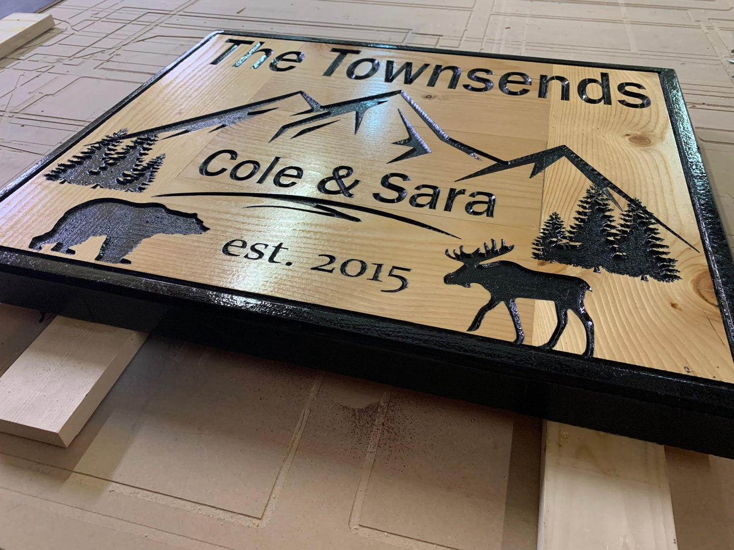 Fir lodge cabin mountain home name sign - Advent Wood Products