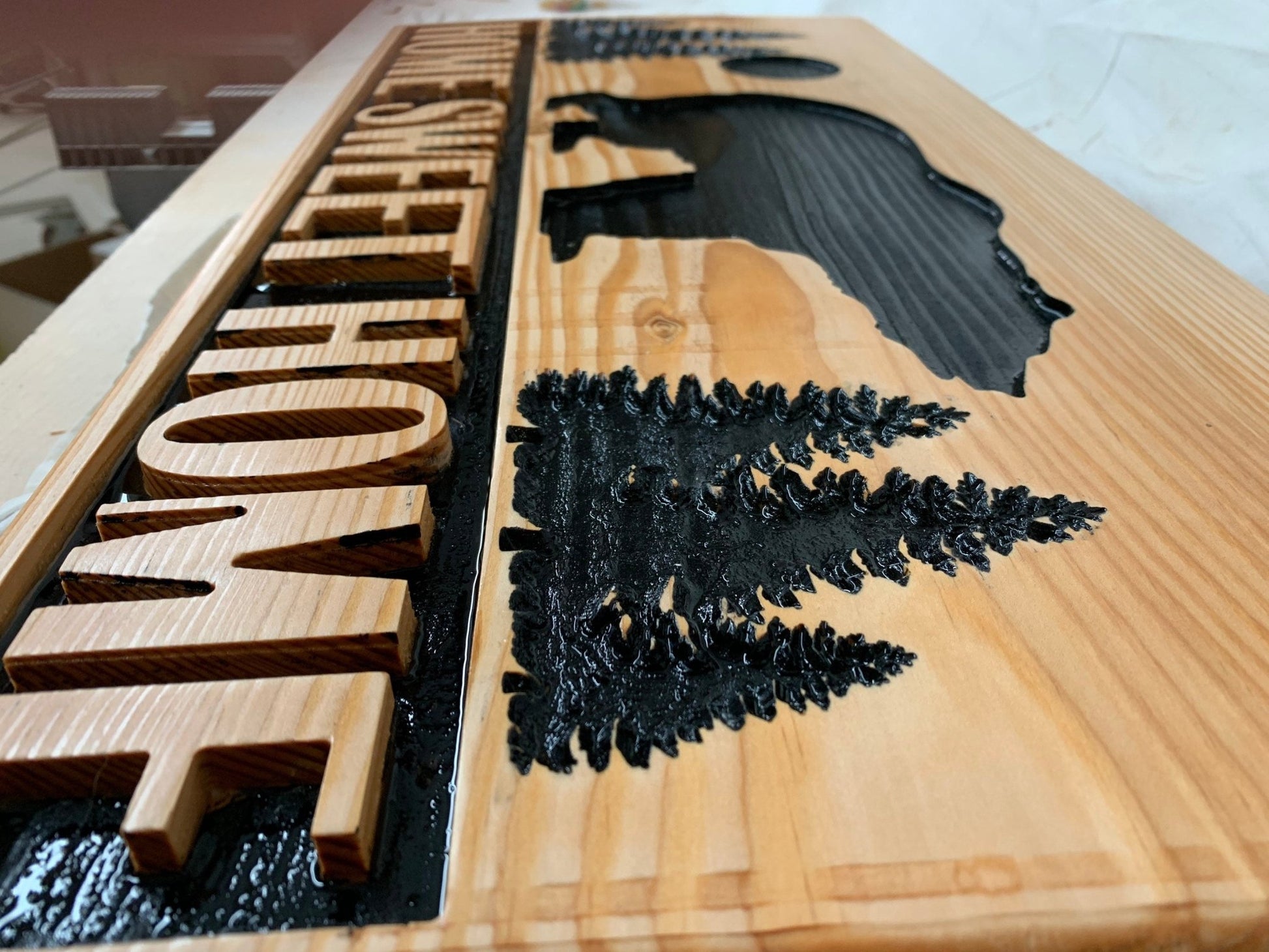 Home Sweet Home carved wood sign - Advent Wood Products