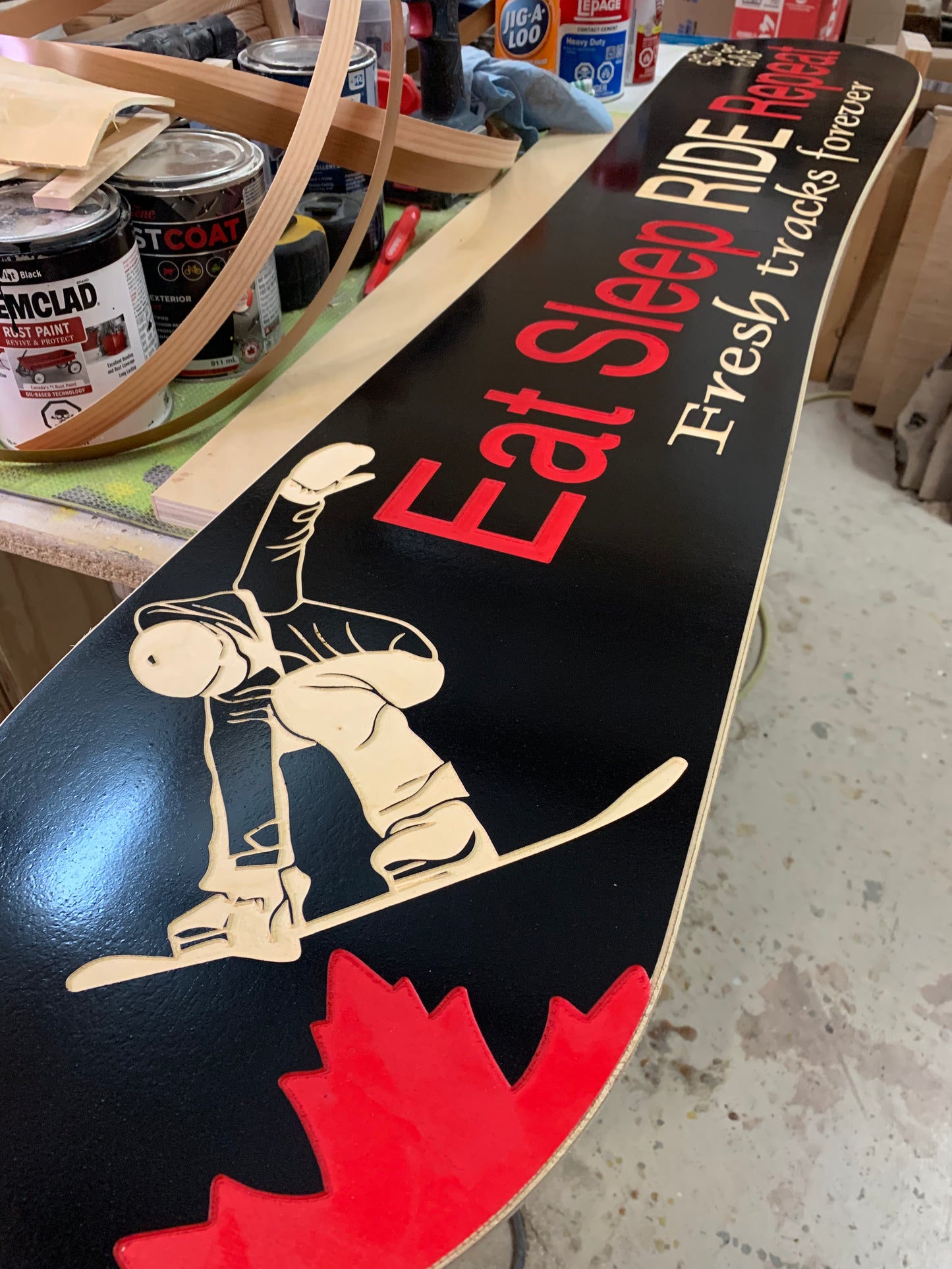 Snowboard personalized wood carved sign - Advent Wood Products
