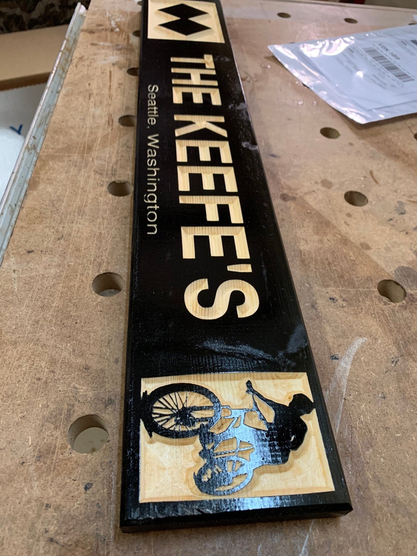 Mountain Bike Trail sign - Advent Wood Products