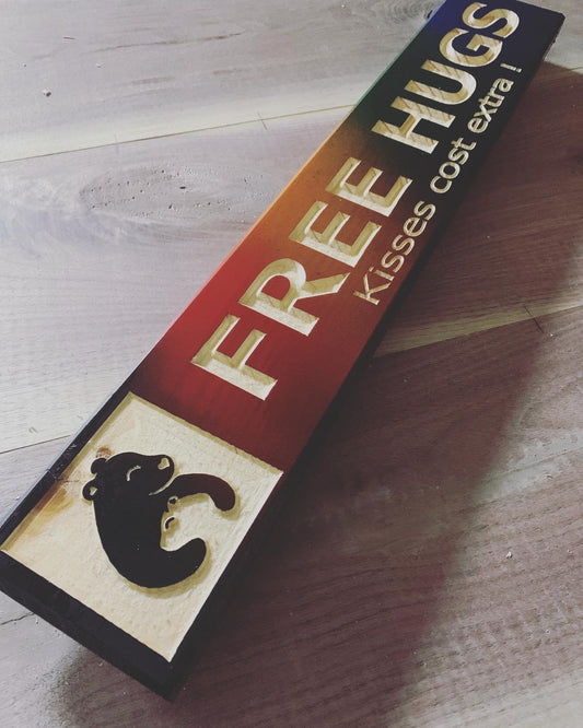 Rainbow of hugs wood sign - Advent Wood Products