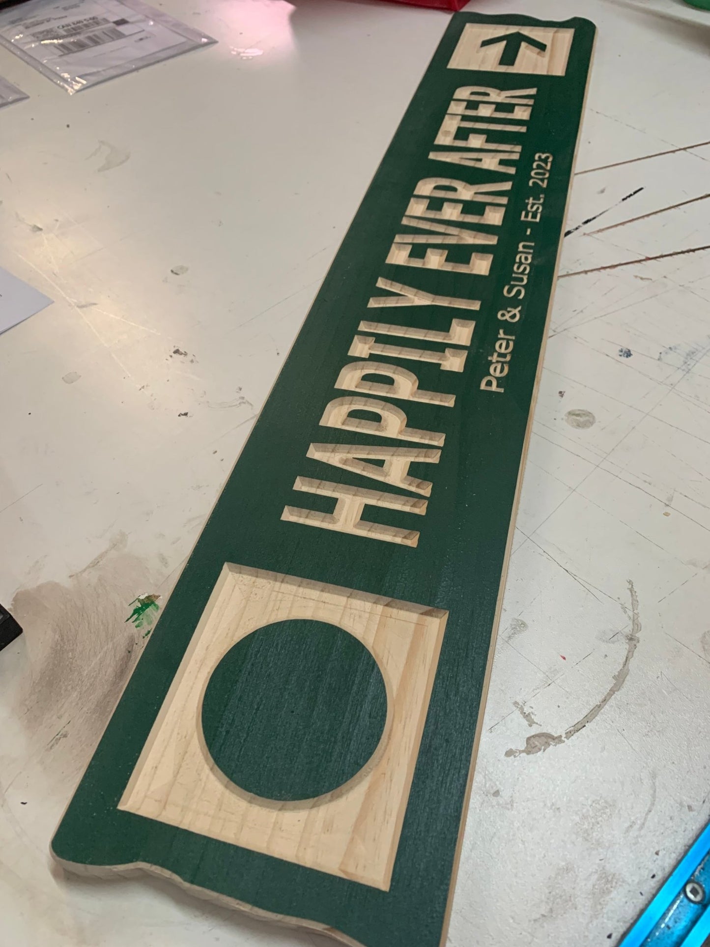 Rustic plank Ski / bike trail 4"x24" carved sign - Advent Wood Products