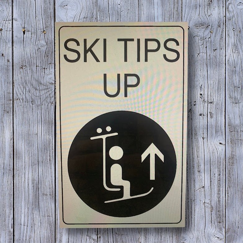 Ski Tips Up wood sign 10" x 16" - Advent Wood Products
