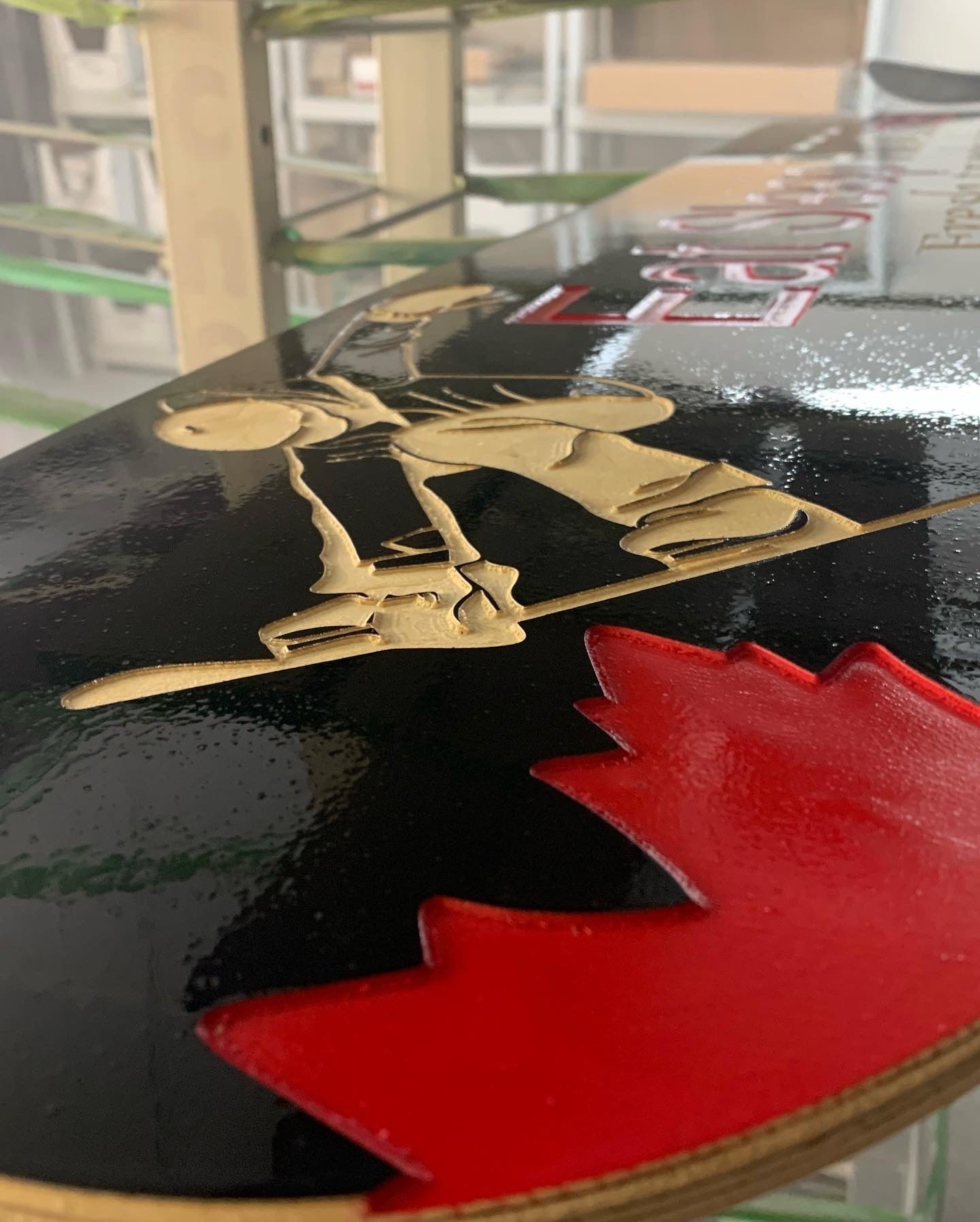 Snowboard personalized wood carved sign - Advent Wood Products
