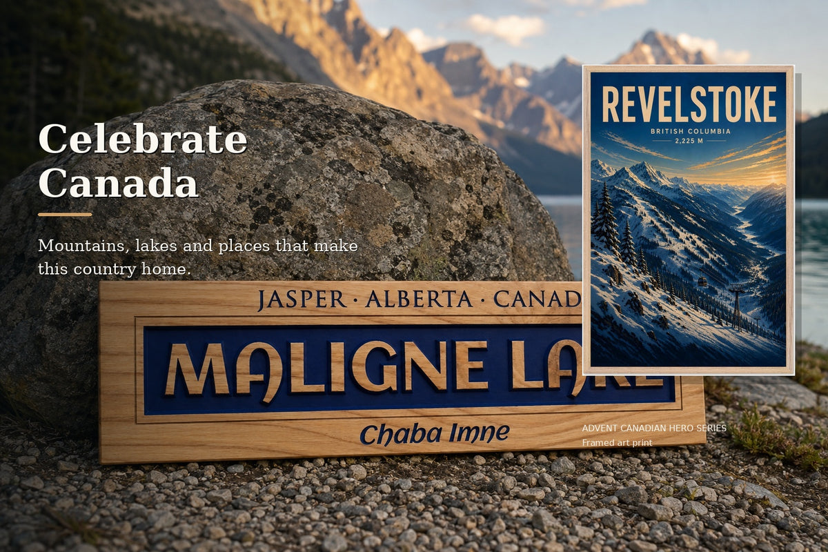 Personalised Lake Ontario-shaped carved wood sign
