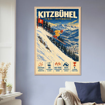 Kitzbühel framed art print displayed above an armchair.