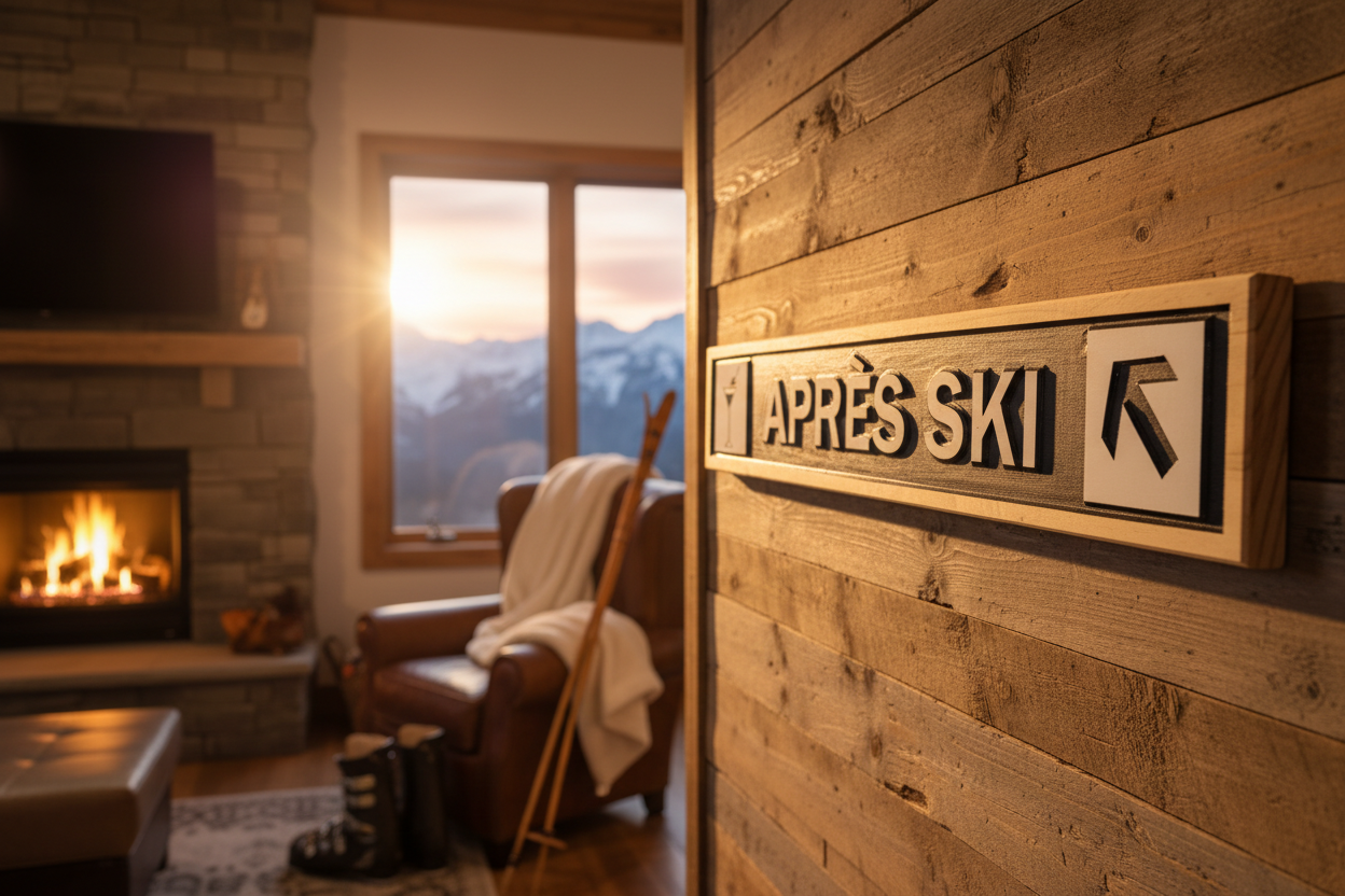 Framed Wood Ski Trail Sign: Your Mountain Memory, Captured